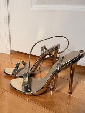Metallic Gold Strappy Stiletto Sandals